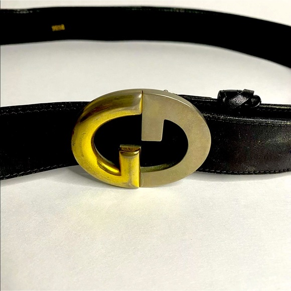 Gucci Accessories - gucci • vintage leather belt luxury 70s disco authentic logo double g brass